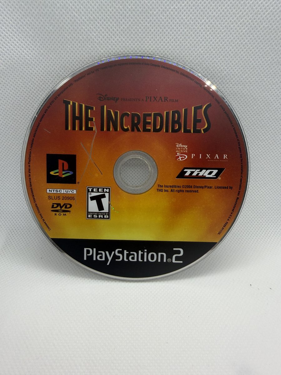 The Incredibles (PS2) — scratched label side, disc did not read during testing